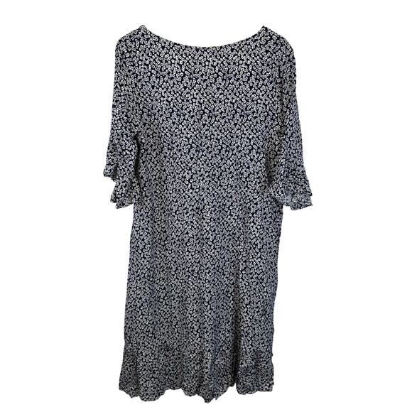 COZY Blue And White Floral V Neck Shift Dress Womens Size Large NWT Lightweight - Picture 8 of 15